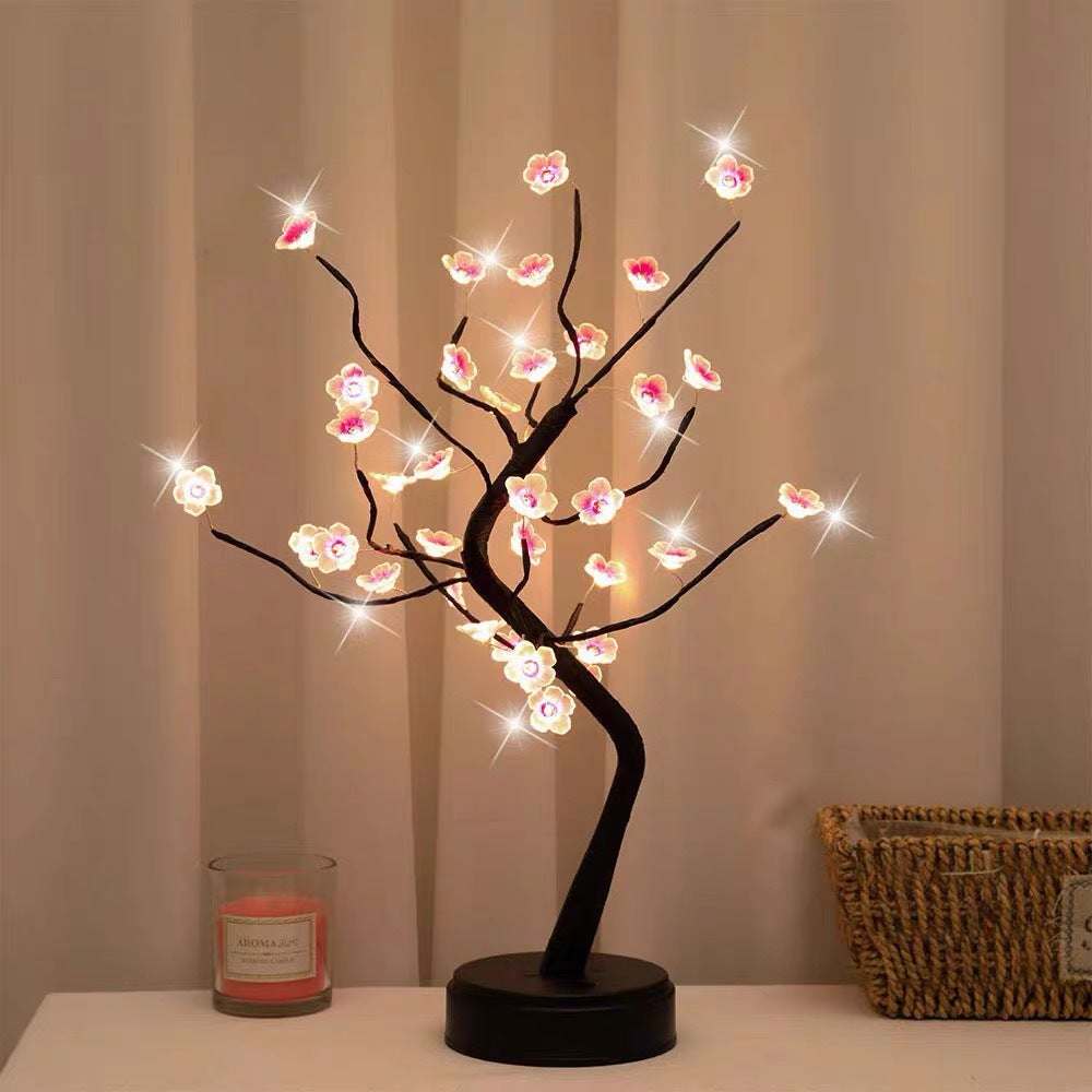 35 lights plum blossom tree light pink light